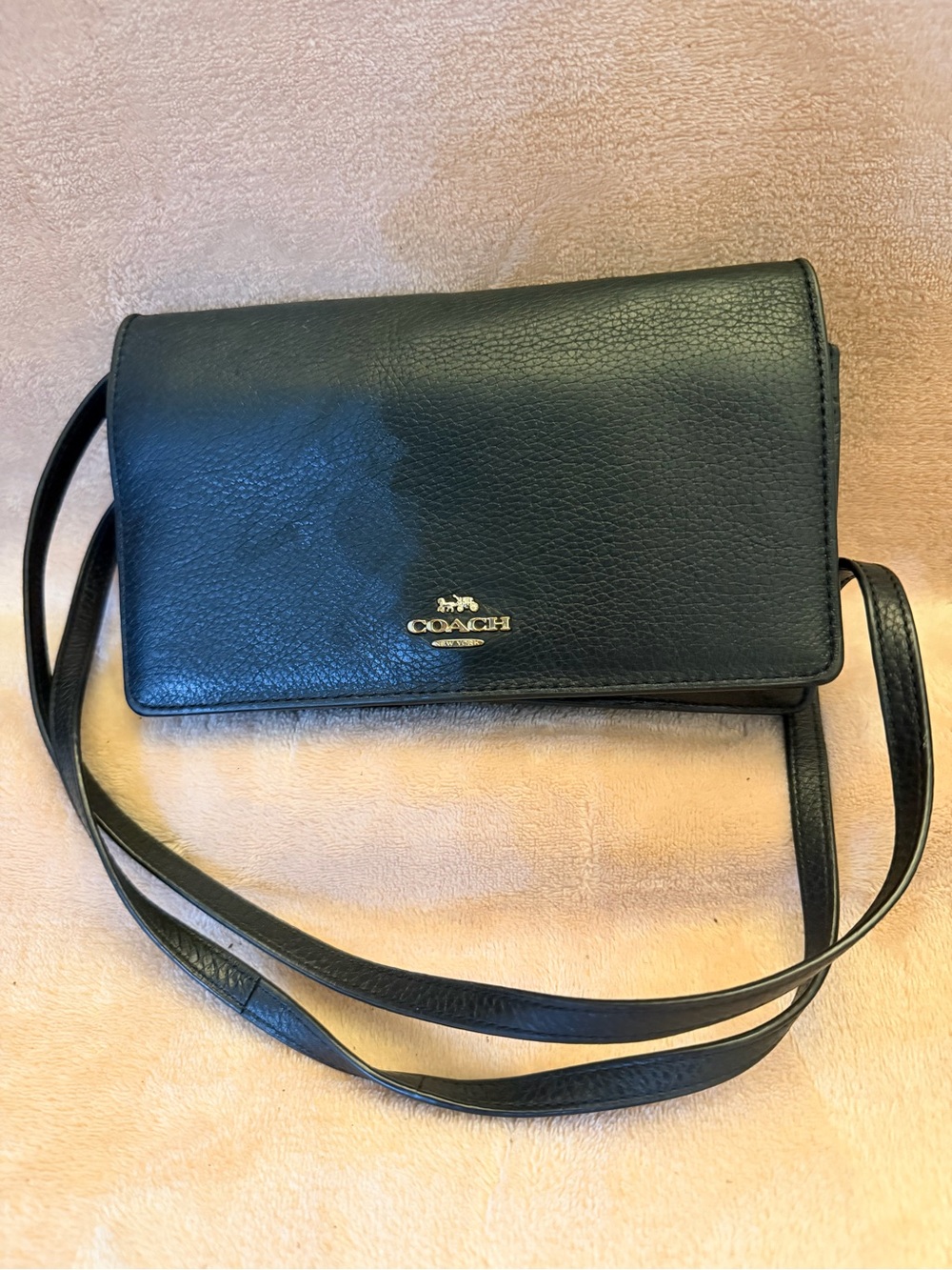 Coach Black Pebbled Leather Crossbody